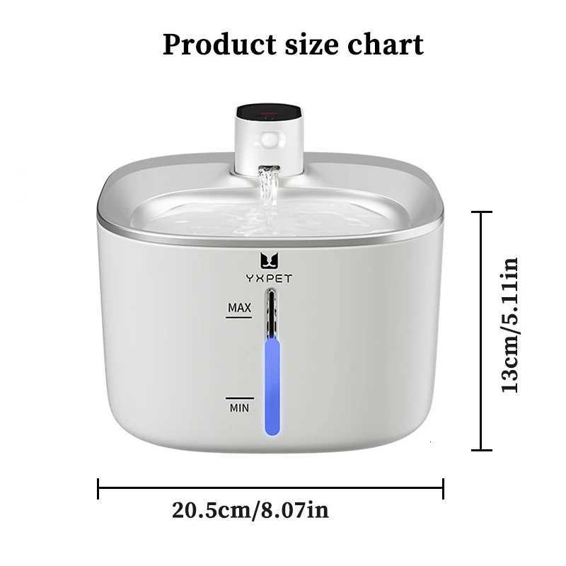 4L Stainless Steel Wireless Cat Water Fountain Charging Automatic Pet Drinking Motion Sensor Dog Water Dispenser M251204
