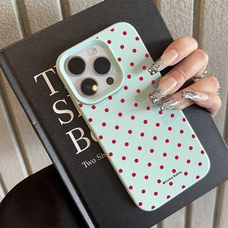 Chic Rose Red Polka Dot Design Lichee Pattern Phone Case For iPhone 17 16 15 14 13 12 11 Pro Max XS X XR 16E 16 Plus 17Air Cover H251203