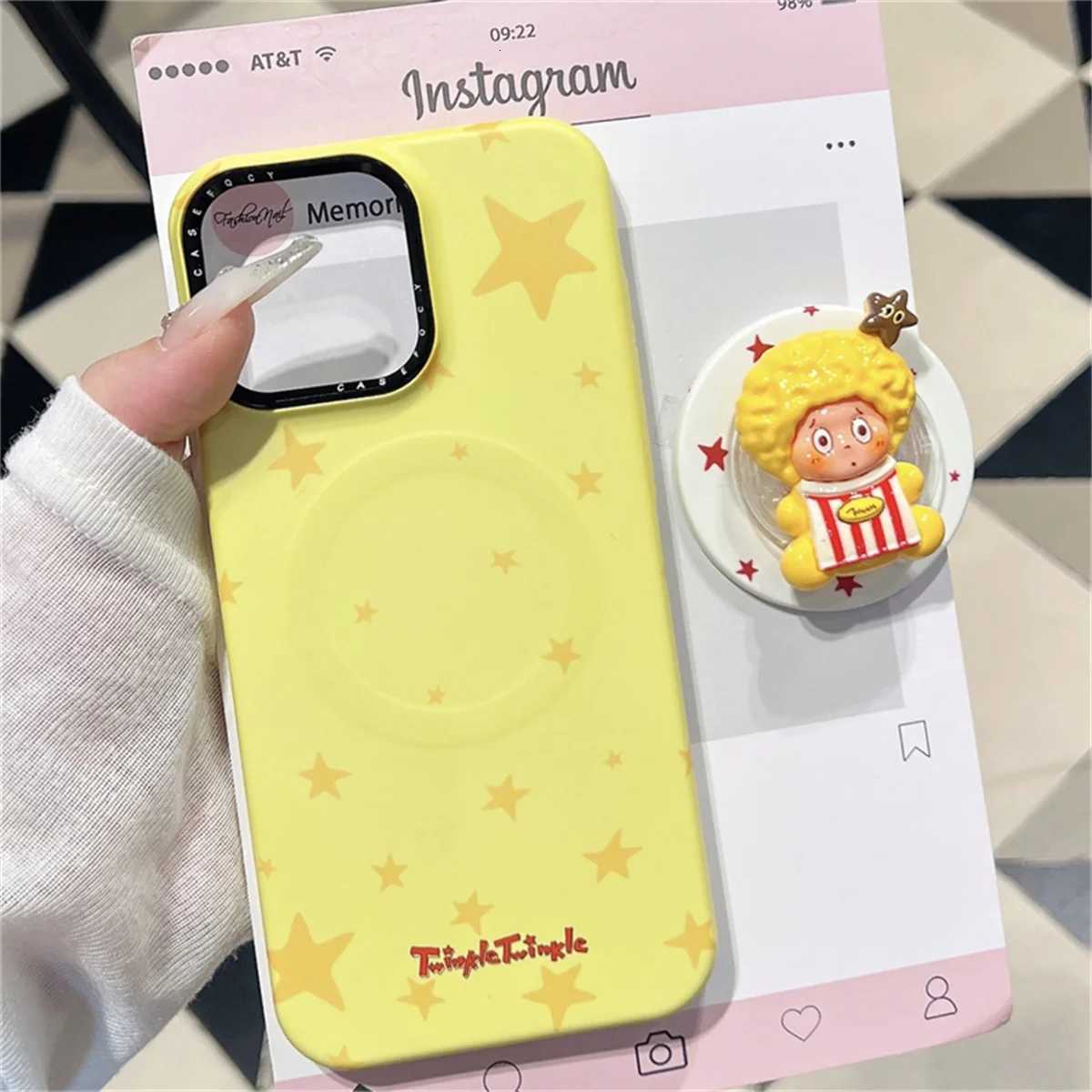 Fashion e Polka Dot Star Magnetic Phone Case For iPhone 15 Pro 14 16 Pro Max Back Cover with Stand Holder For Cases H251203