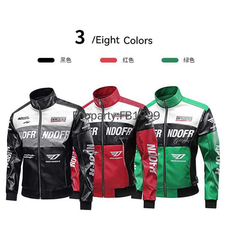 3 Colors Mens Punk Motorcycle Jacket Spring Autumn Fashion Pu Leather Printing Stand Collar Windbreaker Coat Male Casual JacketT251204