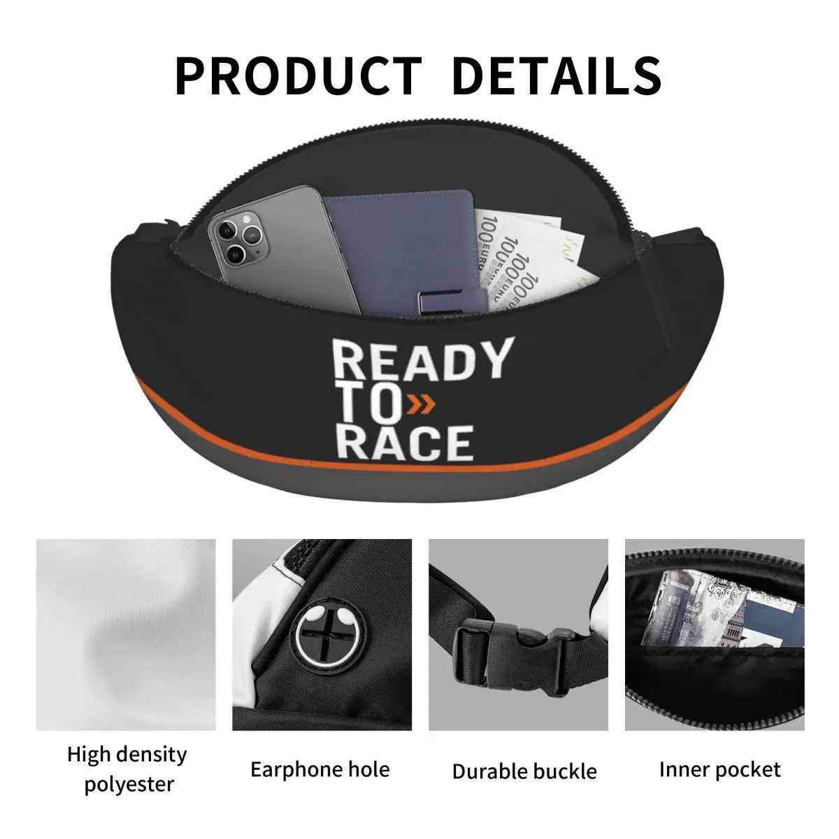 Cool Ready To Race Fanny Pack for Running Women Men Enduro Cross Motocross Bike Life Crossbody Waist Bag Phone Money PouchT251204