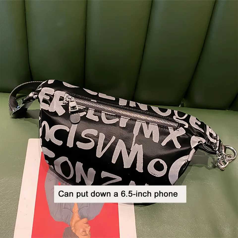 Trendy brand rhinestone chest bag versatile fashionable and casual Oxford cloth lightweight crossbody waist bag for womenT251204