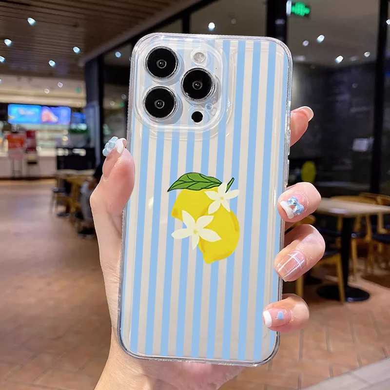 Summer Able Lemon Stripe Phone Case For iPhone 16 15 11 12 14 13 Pro Max Mini X XSMax XR 7 8 Plus SE4 16e Cute Silica Covers H251203