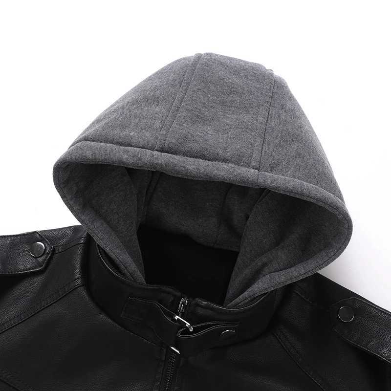 American Style Hooded Fashion Leather Jacket Male High Quality Blazers Retro Coat Men Windproof Keeps Warm Brand Leathe JacketT251204