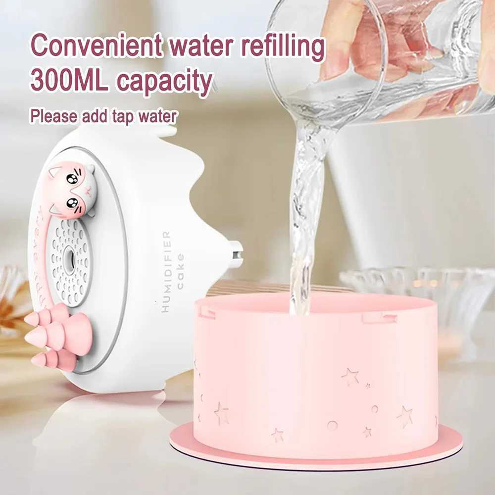 Cat Cake Humidifier 300Ml tra-Quiet With Colorf LED Lights Ideal For Bedro C251204