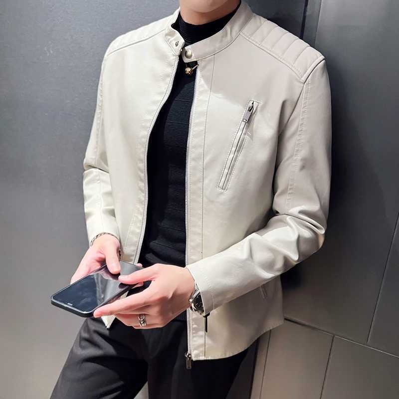Autumn Winter Jacket Men Clothes Handsome Warm Male Attractive Locomotive Zipper Cuffs Technology Cool Trendy Men Leather CoatsT251204