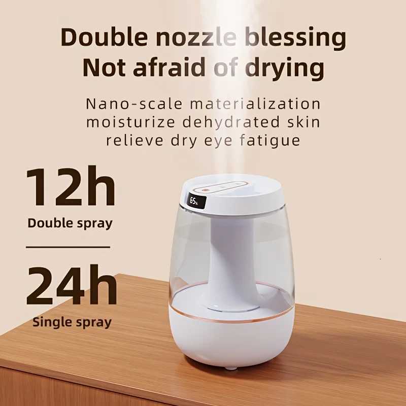 Night Light Humidifier Double Spray Port Anti-Dry Burning 3L Large Capacity Humidity Detection SnCute Aesthetic Stuff He C251204