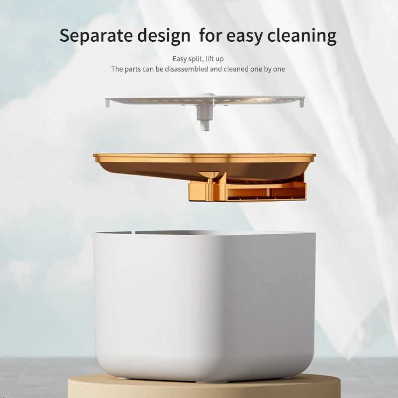 101oz/3L Pet Water Dispenser Automatic Induction Circulating Filtering Cat Drinking Fountain Prevent Slip Detachable Portable M251204