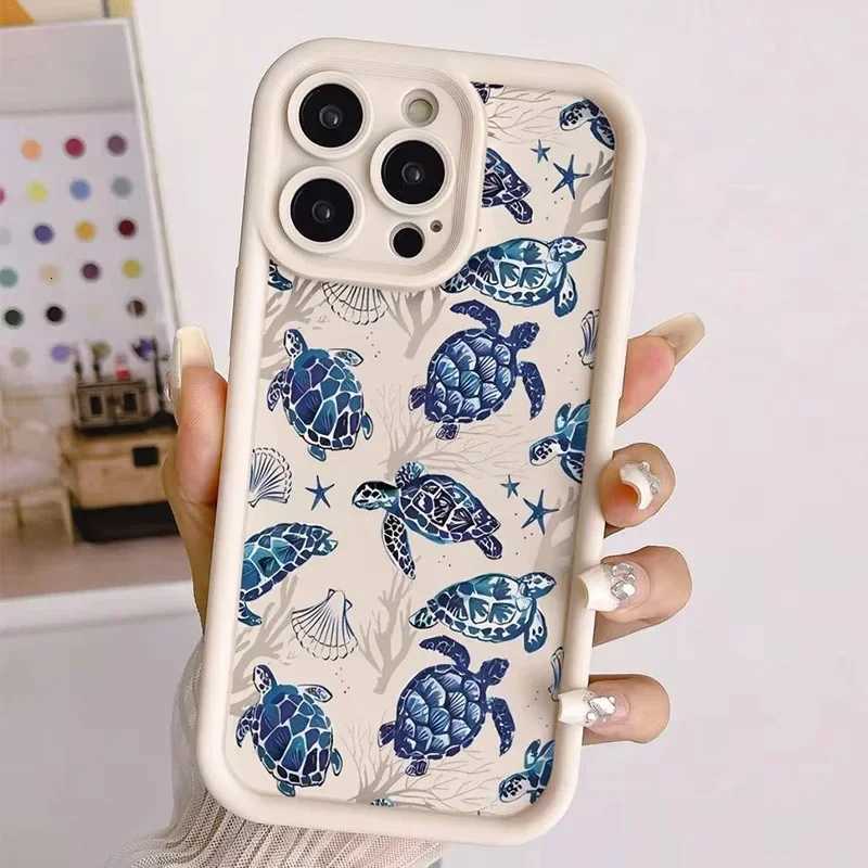 Cute Fashion Turtle Colorf Painting Design Phone Case For iPhone 15 16 Pro Max 14 11 12 13 Pro 7 8 Plus X XR XS Soft Cover H251203