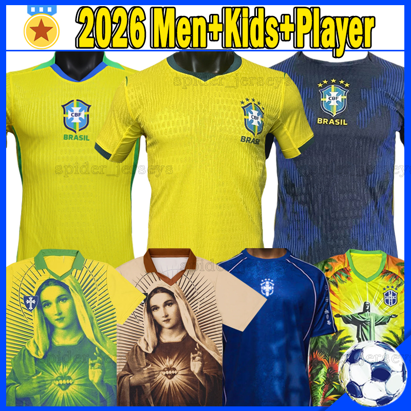 XXXL 4XL 2026 brazils RODRYGO soccer jerseys VINI JR ESTEVAO LUIZ HENRIQUE 26 27 Player version football shirts BRUNO G. CUNHA L.PAQUETA brasil Women jersey kids kits