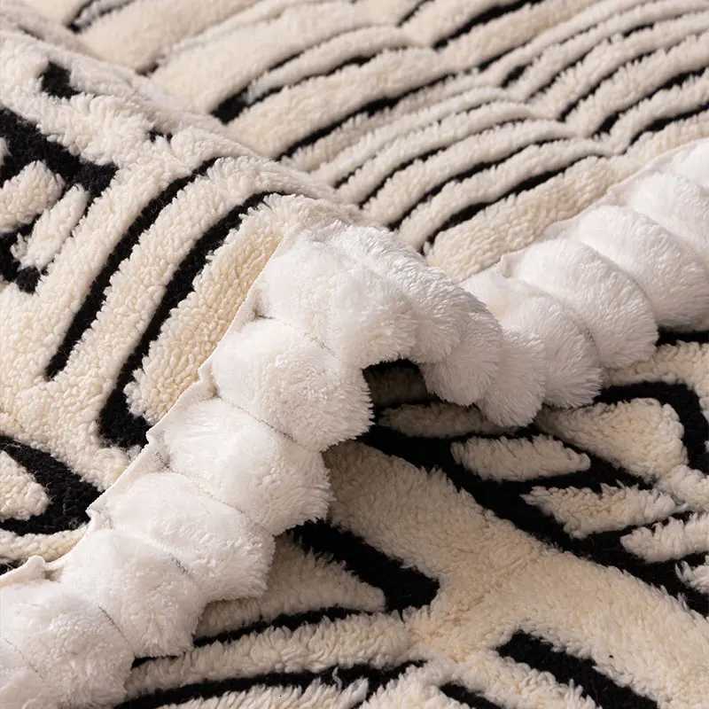 1PC-Winter shu mianrong sofa cushion light luxury simple and anti slip sofa cushion plush line sofa cushion M251204 - view 7