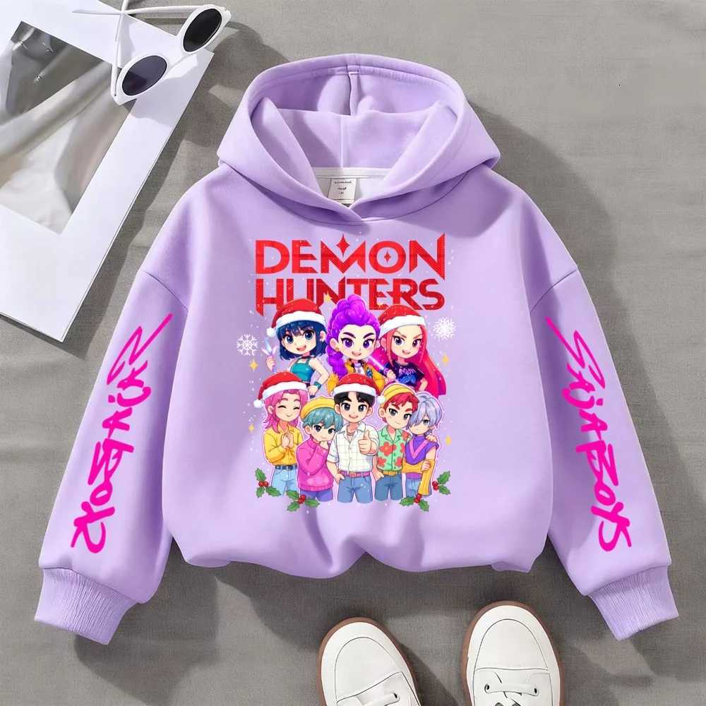 Hot Childrens Christmas Hoodies KPop Demon Hunters Tops Boy Girls Coat Casual Toddle Sweatshirr Child 3-12 Year Spring Autumn entry luxW251204