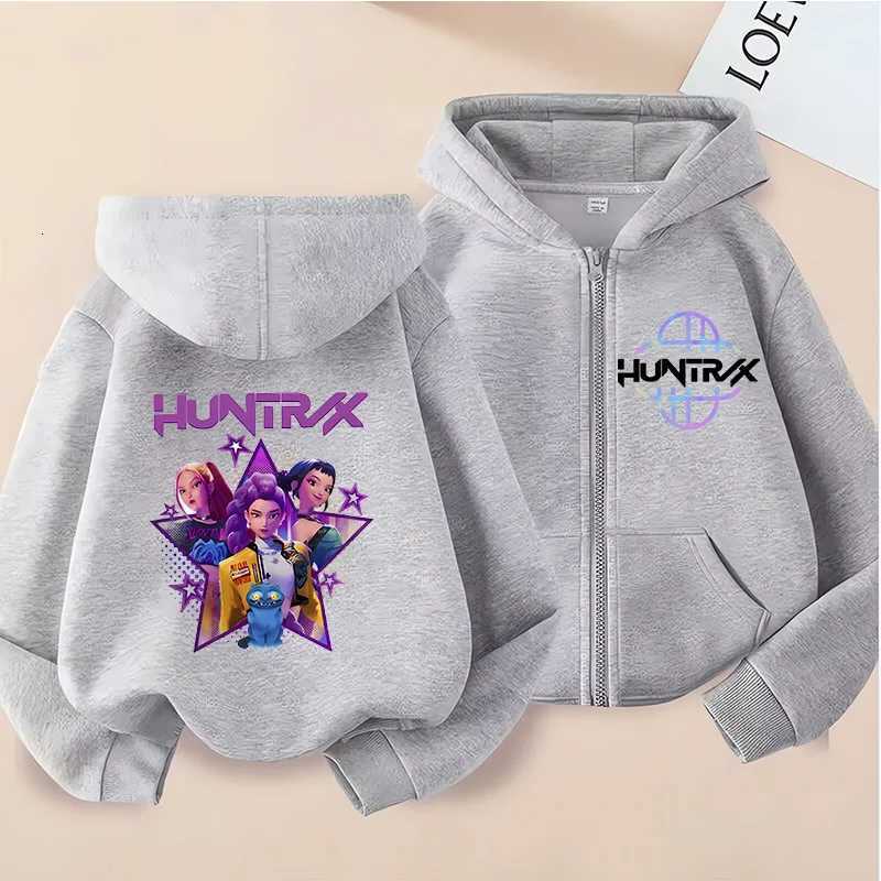 Y2k Zip Up Sweatshirts Kpop Demon Hunters Hoodie Coat Children Clothes Kid Girl Boy Sweatshirt Zipper Hoody Baby Casual TopW251204
