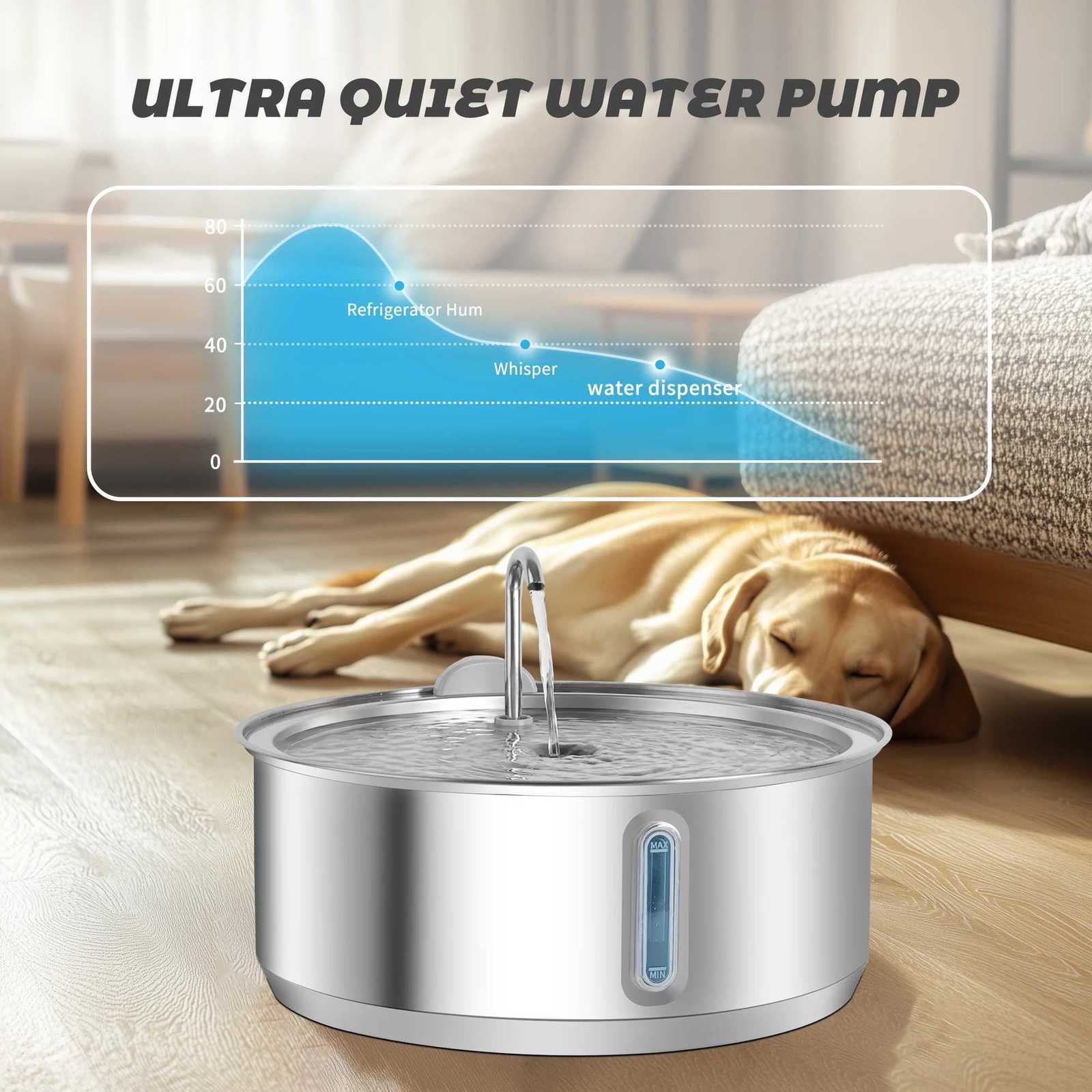 8L Large Capacity Stainless Steel Cat Water FountainPet Water Dispenser With FilterDog Drinking Fountain For Cats M251204 - view 3