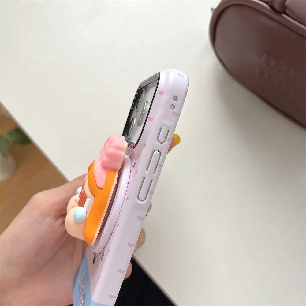 Cute Rabbit Crying Girl Magnetic Stand Phone Case For iPhone 16 Pro 17 Pro Max 14 15 Fundas Protective Cover For Cases H251203