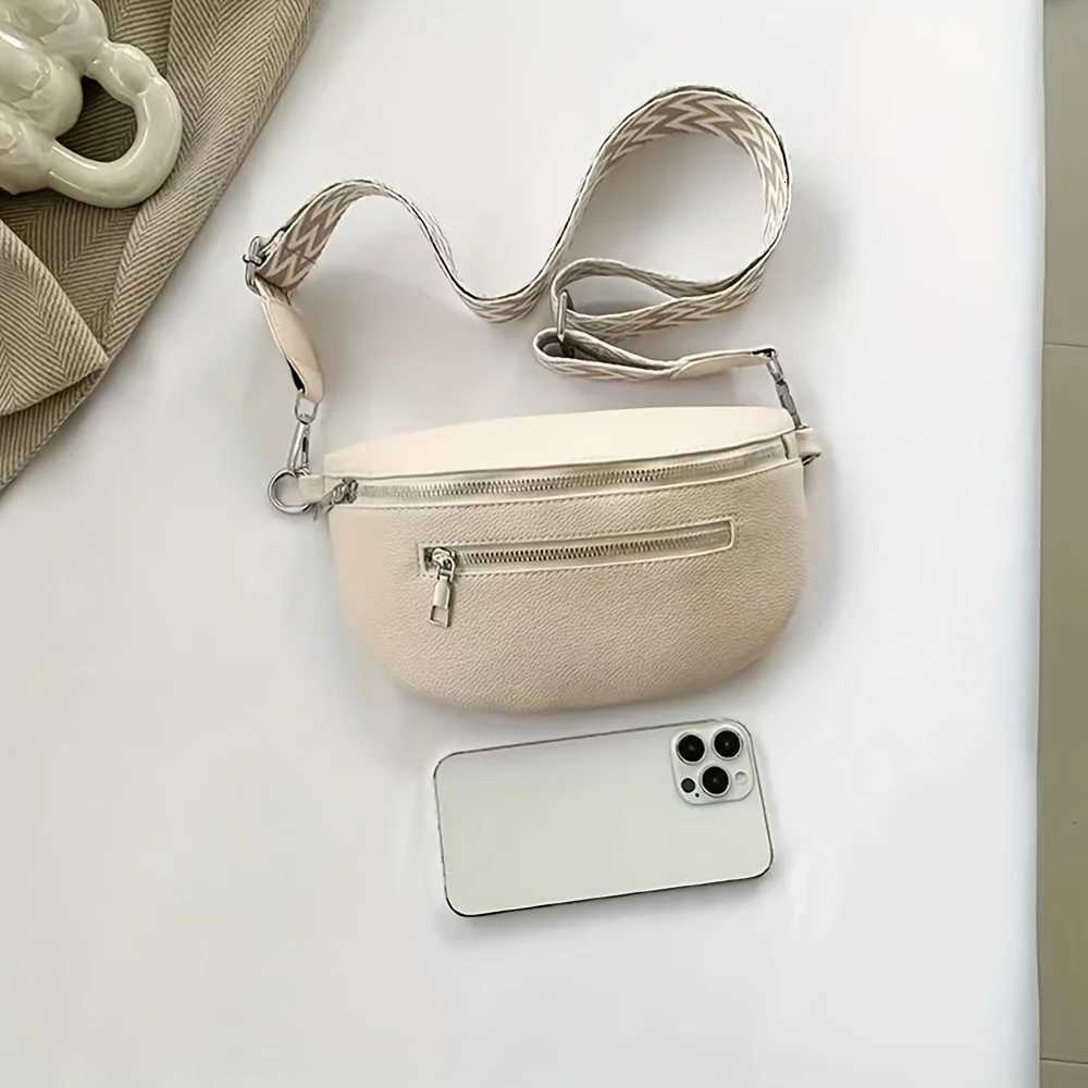 Soft Leather Women Fashion Casual Fanny Pack Saddle Bag New Fashion Chest Bag Single Shoulder Crossbody Bag Travel Mobile PhoneT251204