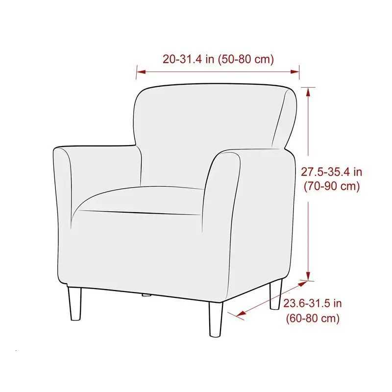 Polar Fleece Tub Club Chair Cover Spandex Armchair Slipcovers for Living Room Elastic Single Sofa Covers Home Bar Counter Hotel M251204 - view 3