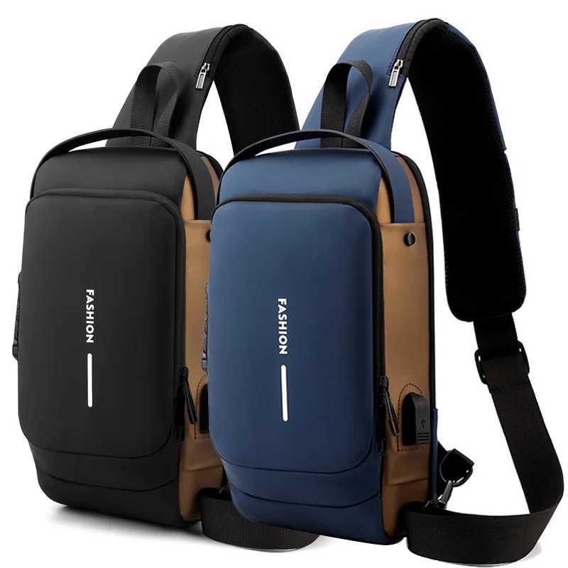2025 Large Capacity Brand Waist Packs Bag Men Crossbody Bag PU Leather Anti-Theft Shoulder Bag Multifunctional Unisex Chest BagT251204