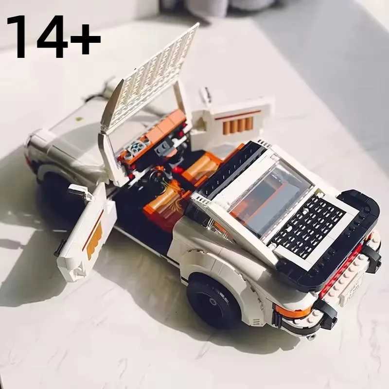 1458PCS Technical FIT 10295 Retro White Hypercar Building Blocks Model Bricks Super Racing Car Set Toys Christmas Birthday Gifts Y251204