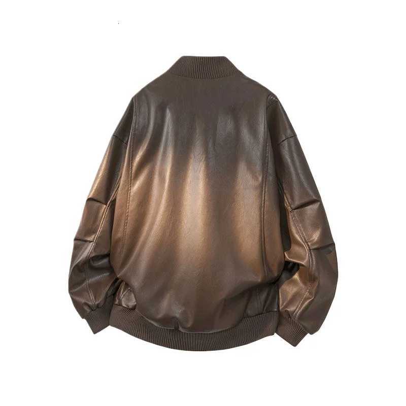 2025 Autumn and Winter Unisex High-end and Handsome Leather Jacket with Retro Loose Comfortable Fashionable and Casual DesignT251204