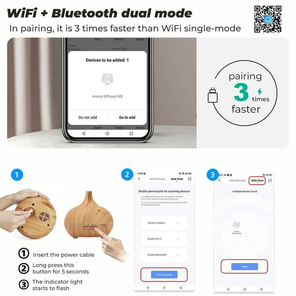 WiFi smart 550ML Electric Ara Diffuser Essential Oil Diffuser Air Humidifier trasonic Remote Control Mist Maker He C251204
