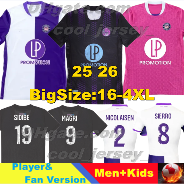 4XL 25 26 Toulouse FC NICOLAISEN soccer jerseys DONNUM DALLINGA SUAZO ABOUKHLAL ROUAULT 2025 2026 Home Away 3rd maillot de foot Men kit football shirt uniform