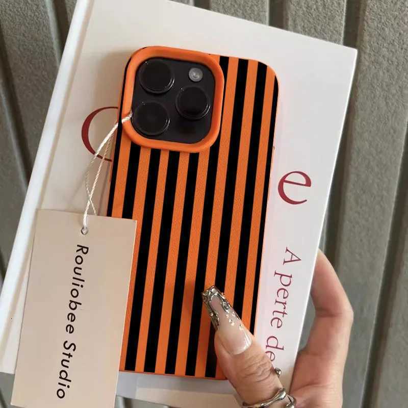 Colorf Striped Minimalist INS Couple Lichee Phone Case For iPhone 17 16 15 14 13 12 11 Pro Max XS X XR 16 Plus 16E 17Air Cover H251203