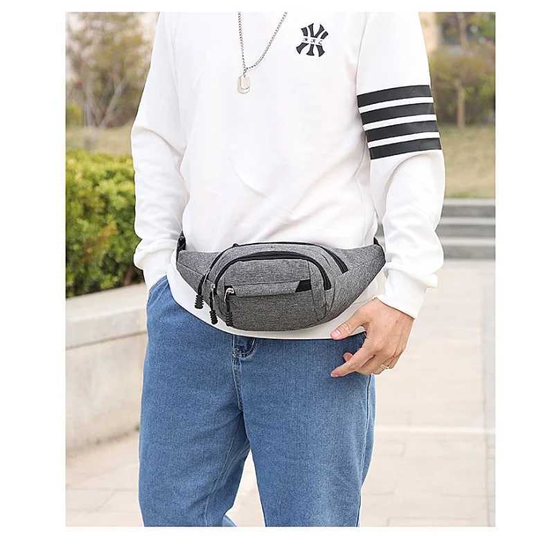 Mens and womens diagonal chest bags simple and casual waist bags splash-proof and wear-resistant for construction sitesT251204