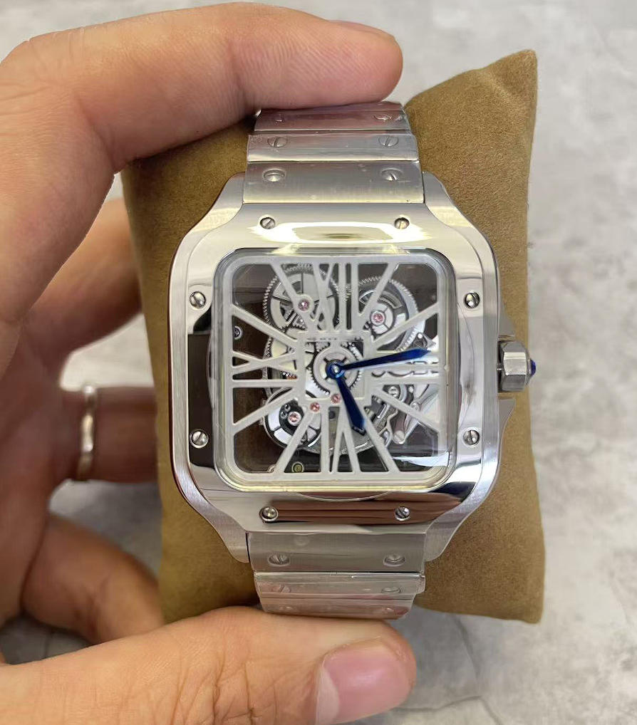 ell high-quality men's skeleton watches with quartz movements in various styles. You can choose from stainless steel materials and sapphire glass