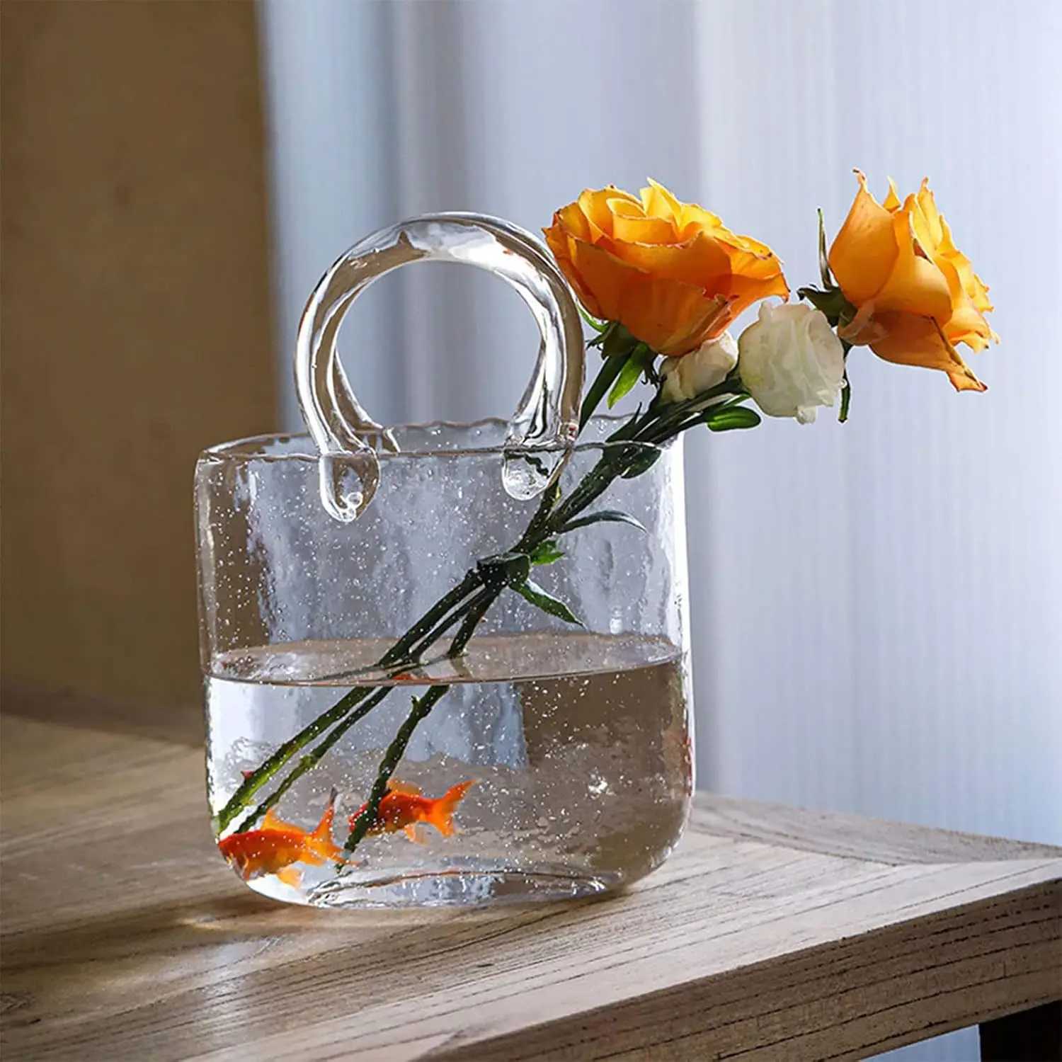 Creative And Cute Handbag Shape Hydroponic Flower Vase For Decorating Fish Tank Bubble Vase H251204
