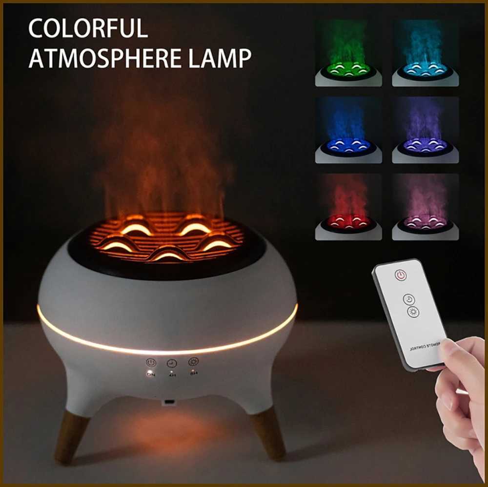 350ml Humidifier Aratherapy Essential Oil Simate Flame Ara DiffuserRemote Control Adjusted Colorf Atmosphere Lighting C251204
