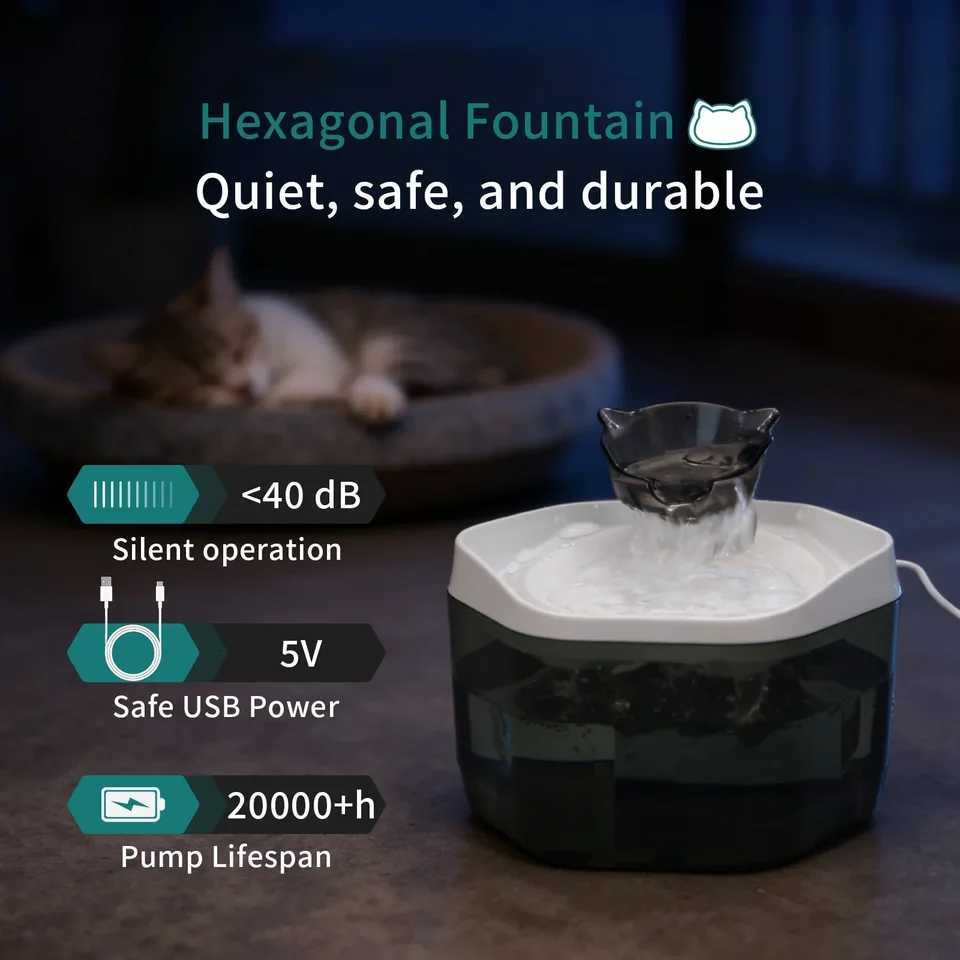 Cat Fountain 12L/4223fl oz Cat Water Dispenser Pet Drinking Fountain USB Powered - Suitable for Cats/Small to Medium Dogs M251204
