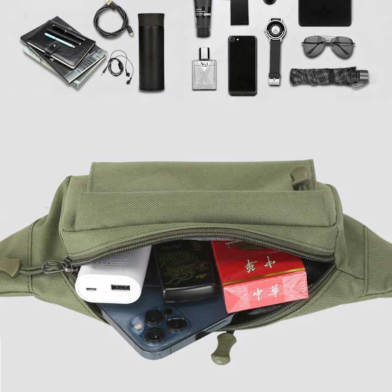 Mens Waist Bag Tactical Pouch Men Shoulder Belt Bags Hip Sack Oxford Cloth Belly Waterproof Banana Male Fanny Pack for PhoneT251204