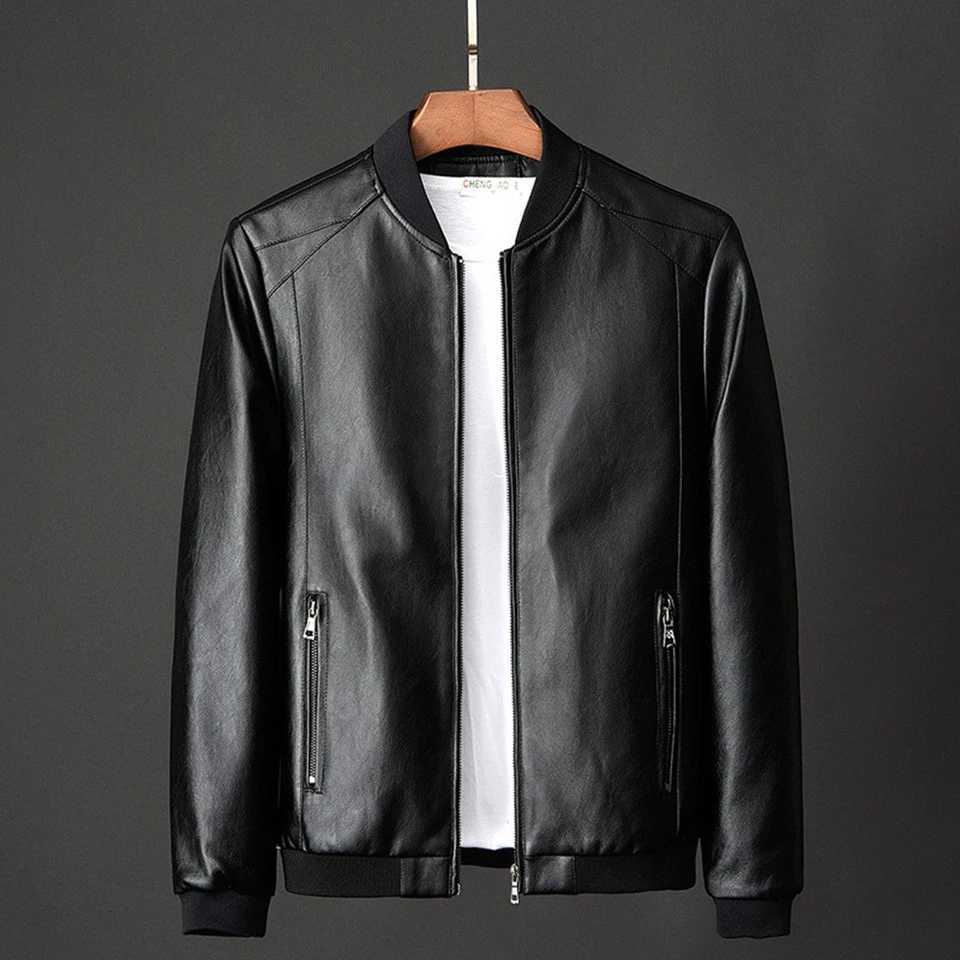 Men Faux Leather Jackets Slim Fit Warm Plush Handsome Business Coat OuterwearT251204
