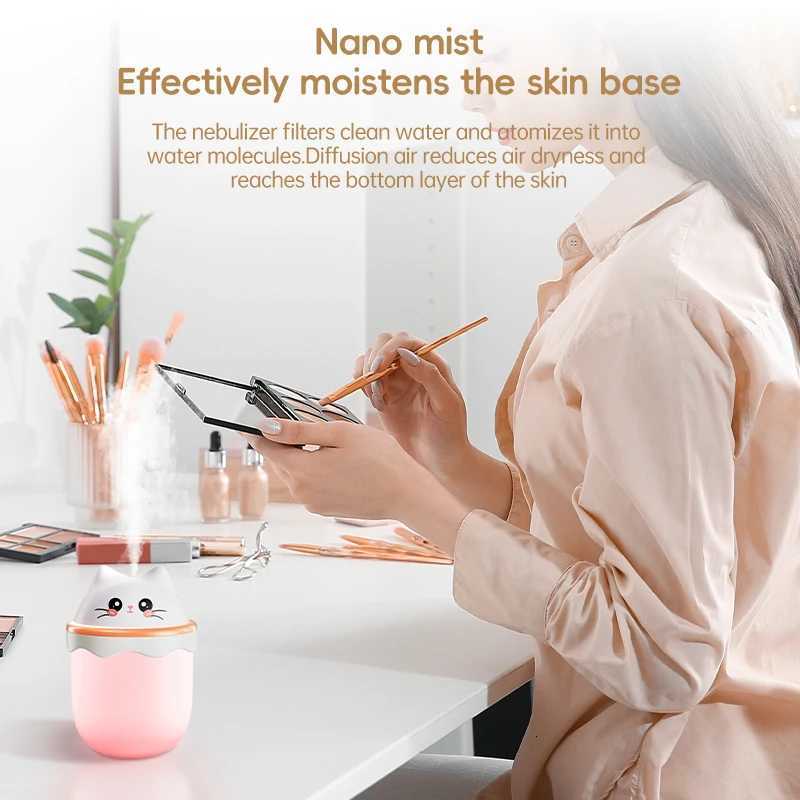 Cute Pet Humidifier Desktop He Mini Spray Hydrator Atmosphere Night Light Off Portable Cold Fog For Travel Bedro C251204