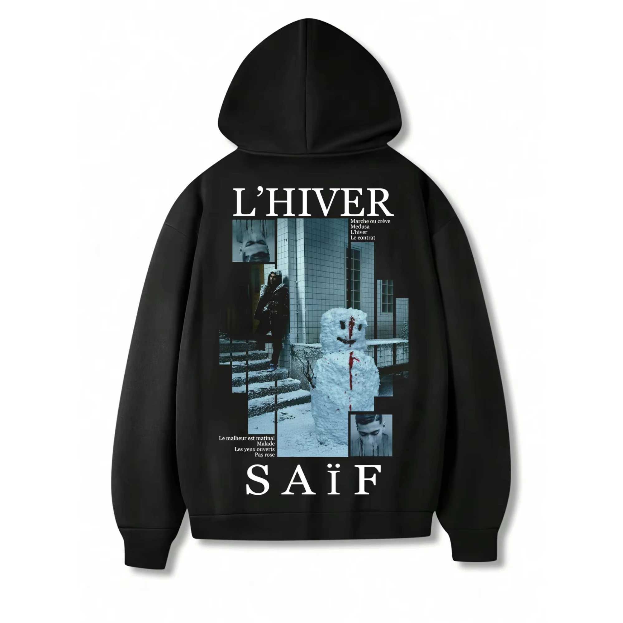 Rapper LHIVER Saif Album 2025 New Hoodie Mens Hip Hop Fleece Pullover Sweatshirt Retro Long Sleeve Oversized Hoody Streetwear J251203
