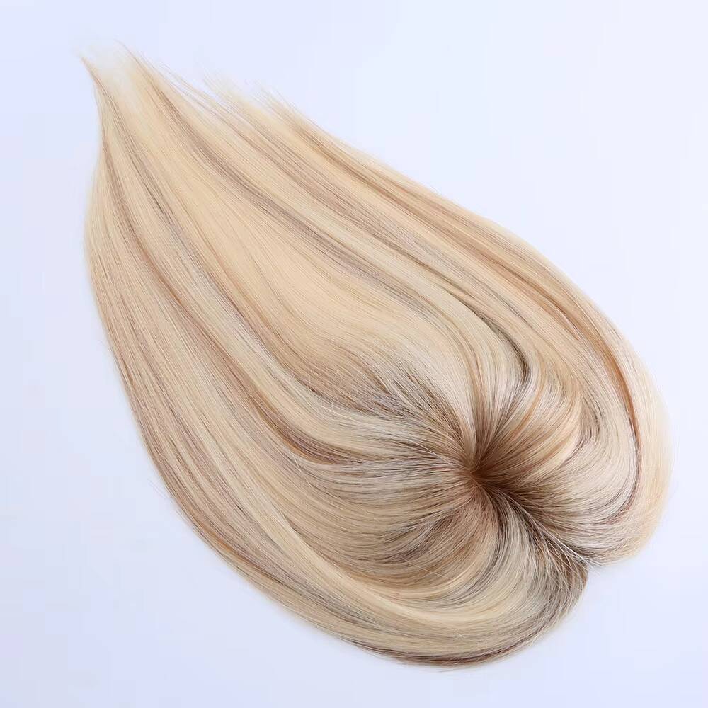 613 Highlight 8 Color Straight Human Hair Topper 5x65 Women Hair Toppers European Virgin Hair 16 Mono Base Toppers