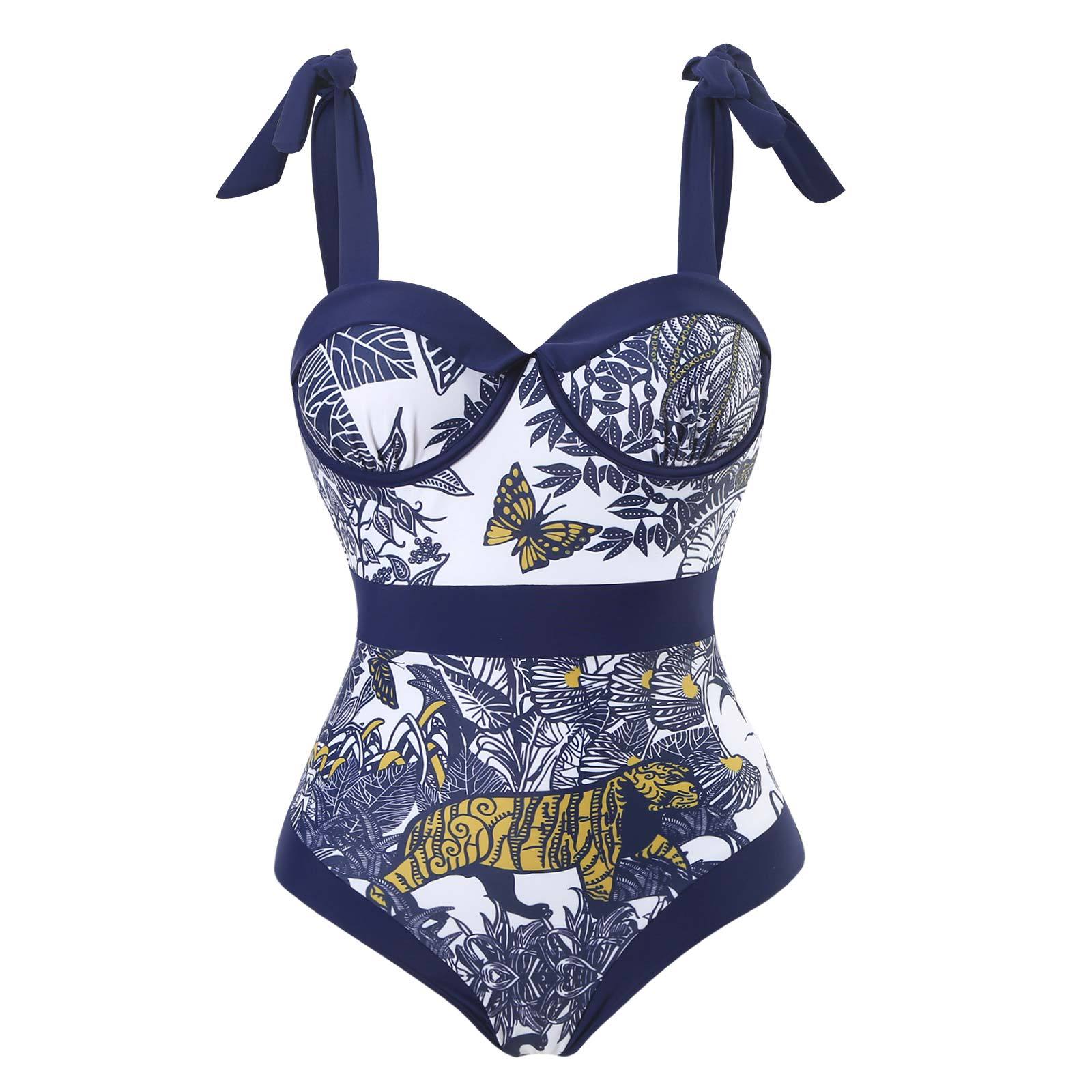 Women's Swimwear Vintage Bikini Women One Piece Swimsuit Skirt Backless Beach Dress Designer 2024 Bathing Suit Surf Wear Beachwear