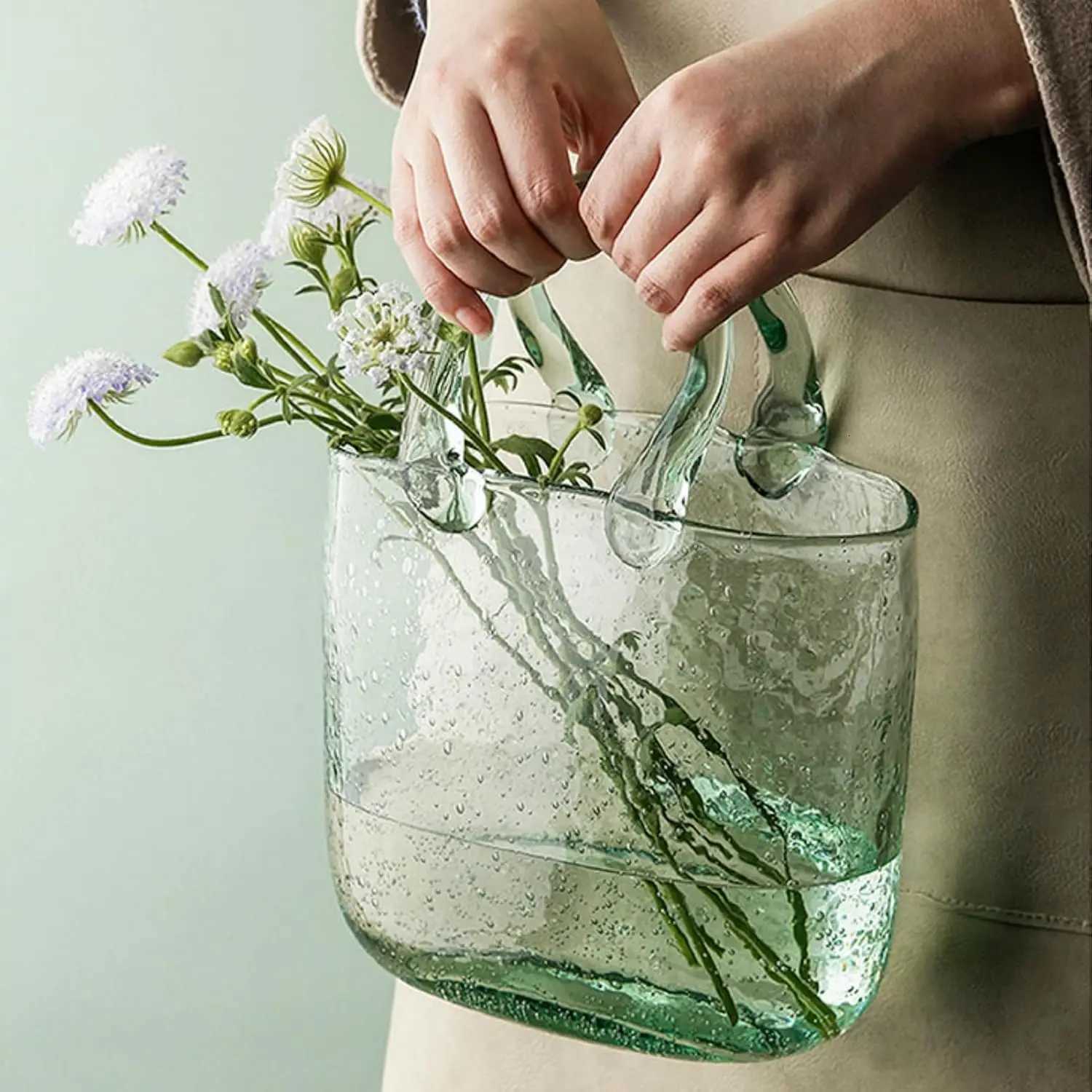 Creative And Cute Handbag Shape Hydroponic Flower Vase For Decorating Fish Tank Bubble Vase H251204