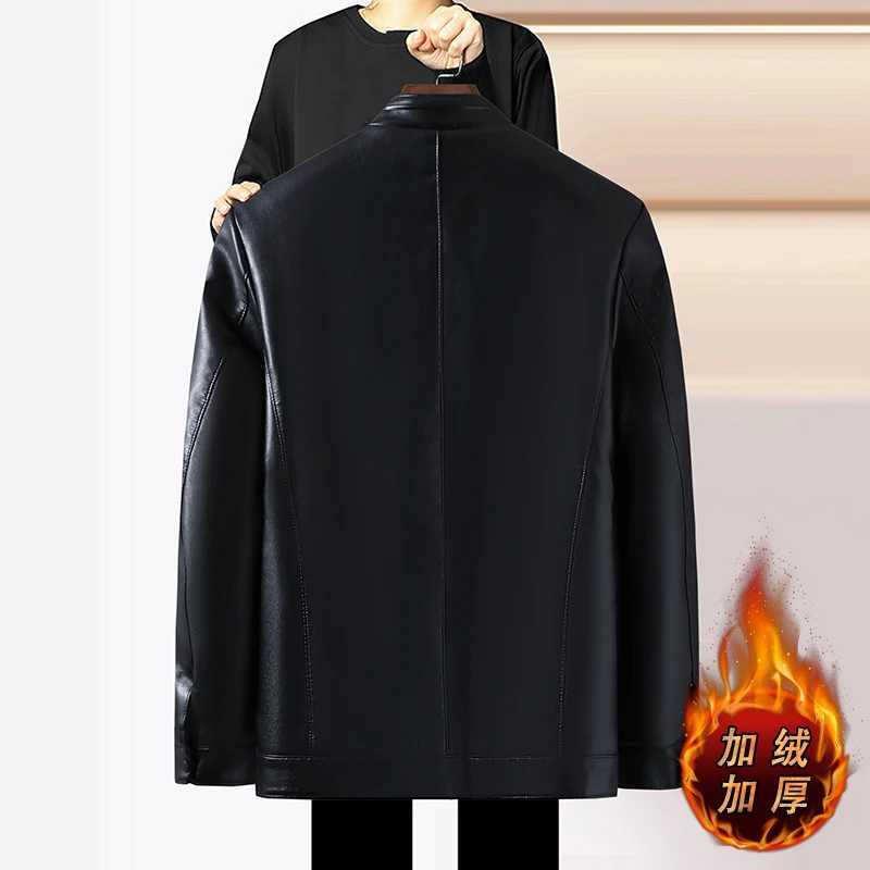 New Men Fashion Casual Fur Integrated Leather Coat Winter Men Mid-Length Thickened Wool Liner Warm Sheep Leather JacketT251204