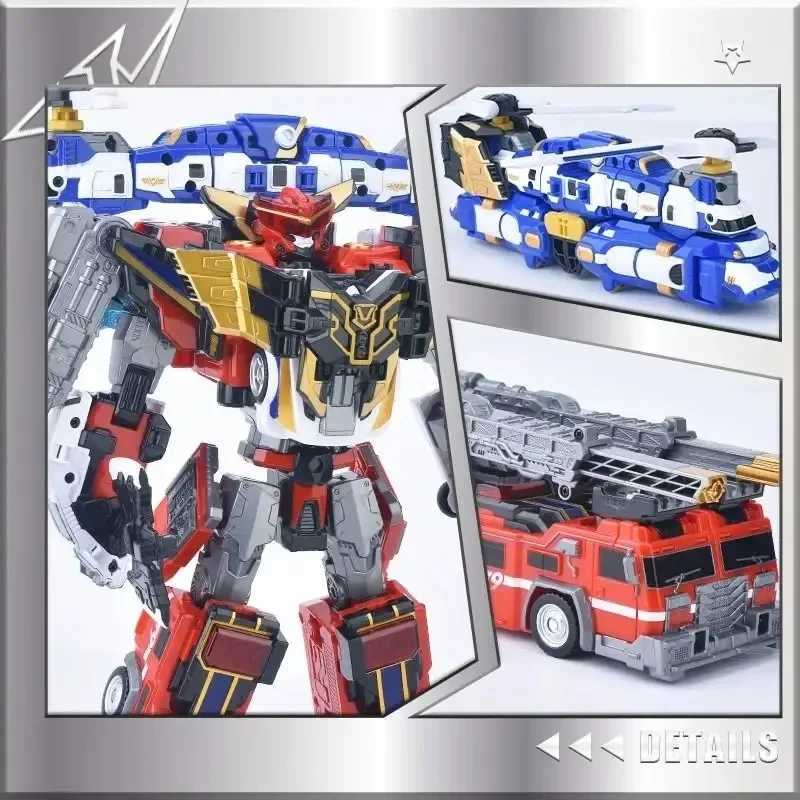 New Tobot Galaxy Detectives 5 GOLDEN V Transform Combined Robot JUSTICES V Action Figure Vehicle Model Deformation GIANT V Toys J251204