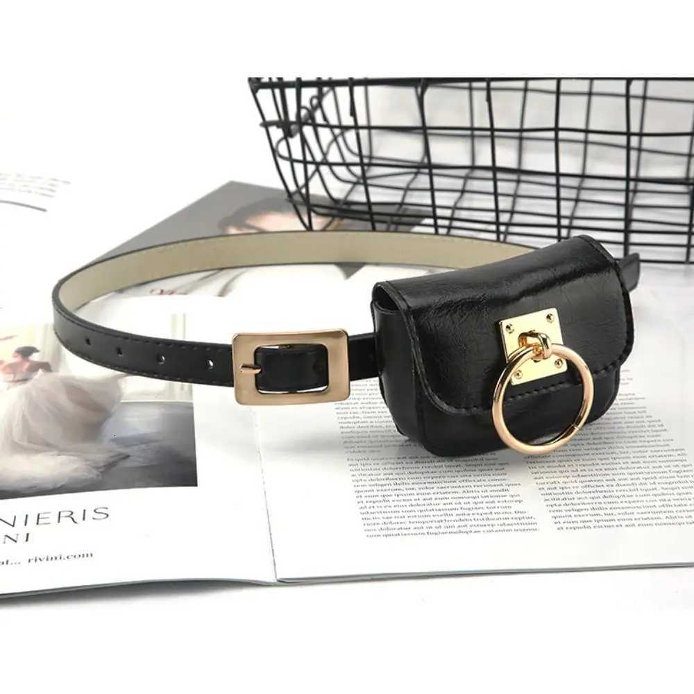 PU Leather Women Vintage Belt Bag New Black Travel Waist Purse Metal Buckle Belts Punk Square Heart Y2K Style Gothic Fanny PacksT251204