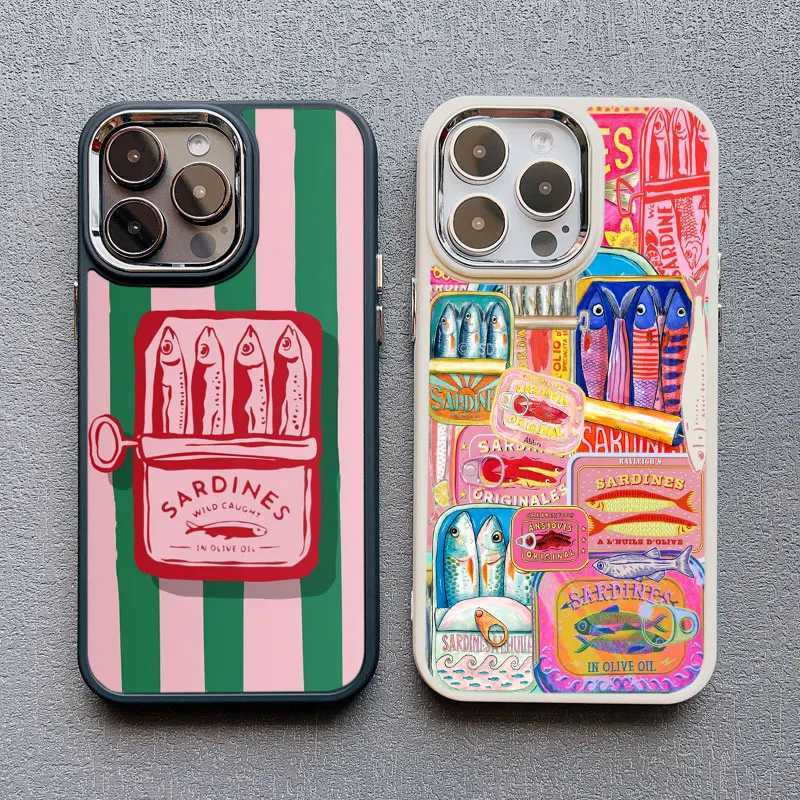 Silicone Phone Case For iPhone 14 13 12 11 Pro Max 16 15 Pro Max Plus XR XS X 7 8 SE2 Fish Funny Sardines Shockproof Back Covers H251203