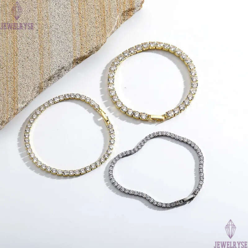 gold tennis bracelet designer woan iced out chain ens bracelets AAA zirconia silver diaond chains bangles hiphop an woens luxury jewelry 15c 17c 19c