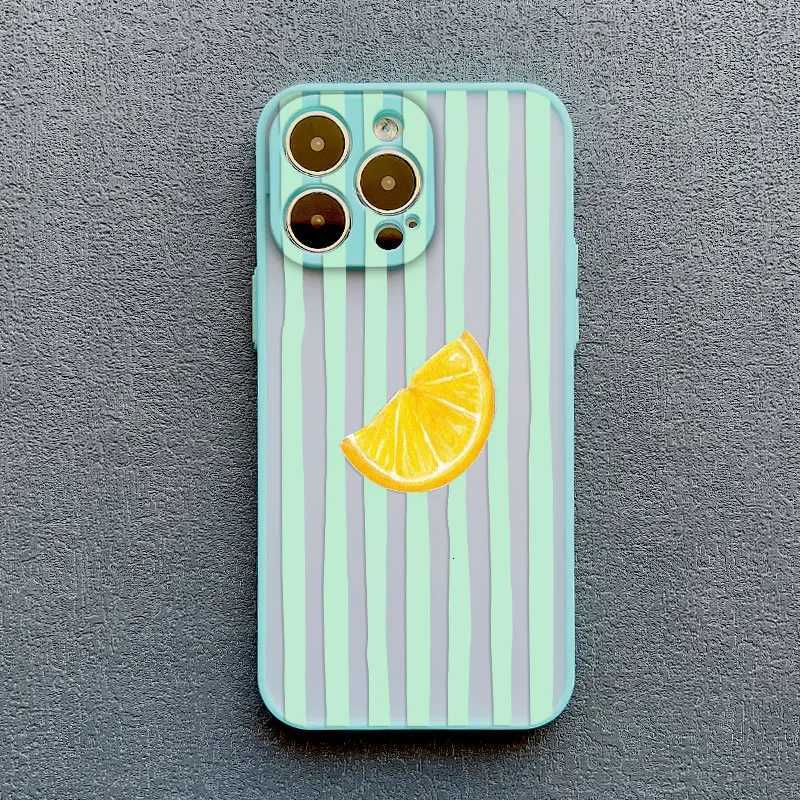 Lemon e Striped Retro Design Phone Case For iPhone 13 14 15 Pro Max Plus 16 12 Mini 11 Pro Max X XS XR Shockproof Covers H251203