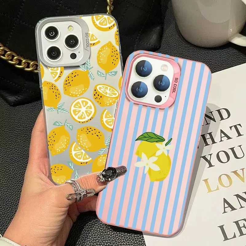 Striped Lemon Case For iPhone 16 11 12 Pro Max 16e 17 Air 13 Mini XR XS Max X 6 6S 7 8 Plus Laser Fl Protection Phone Casing H251203