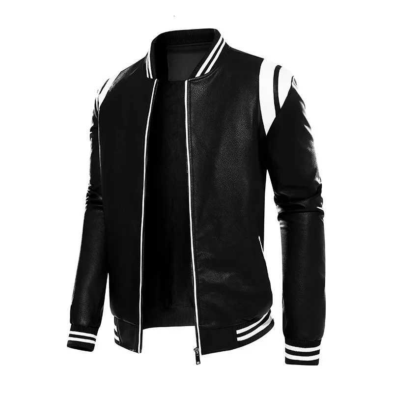 Men Motorcycle Leather Jackets Slim Casual PU Leather Coats Good Quality Male Fit Stand Collar Leather Jackets And Coats Size 3XT251204