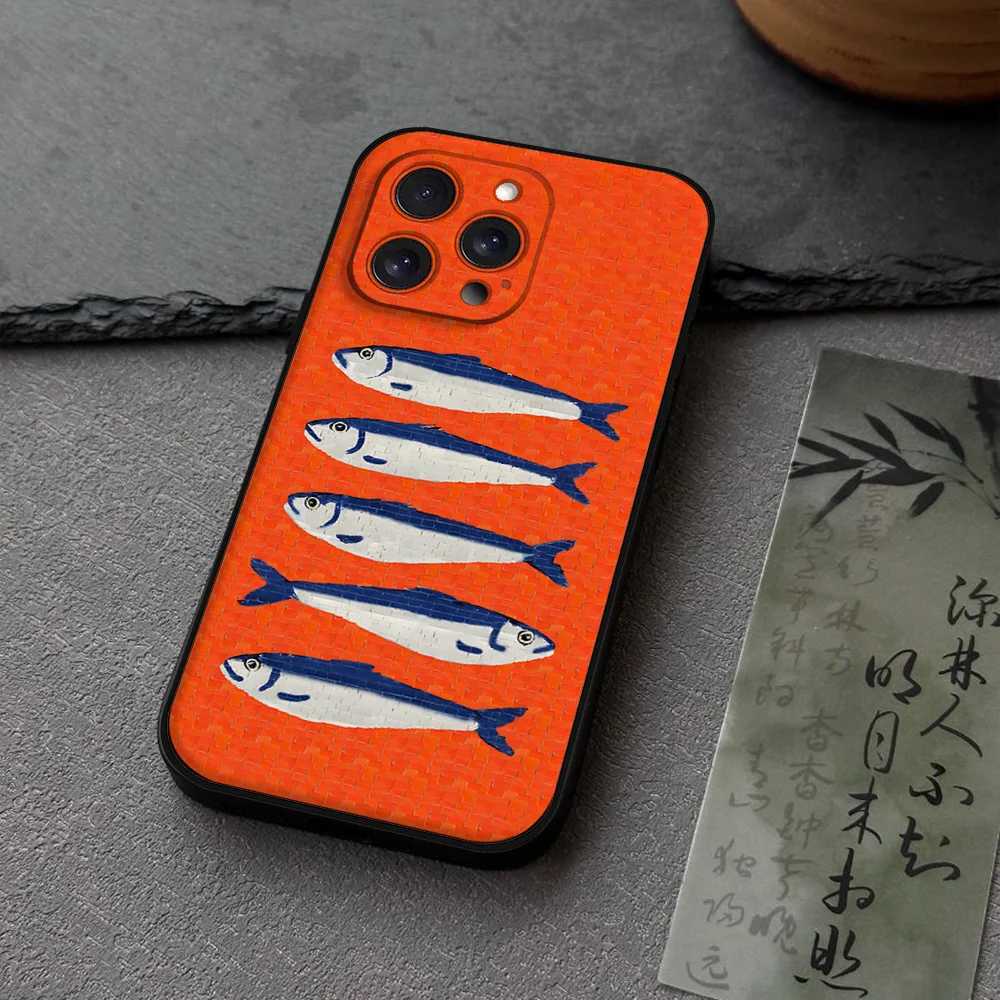 Sardines Fish Art Phone Case For Iphone 16 15 11 13 14 Pro Max 7 8 Plus X Xr Xs Max 12mini Black Shell Cover Case H251203