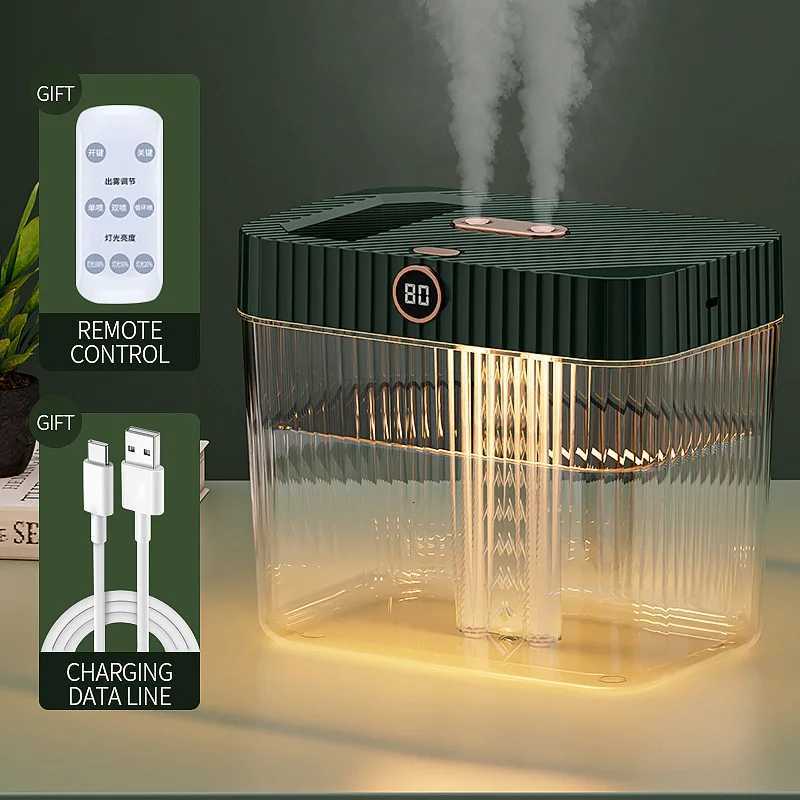 Air Humidifier Dual Spray 5L Large Capacity with LED Night Light Remote Control USB Humidifier Diffuser Suitable for Family C251204