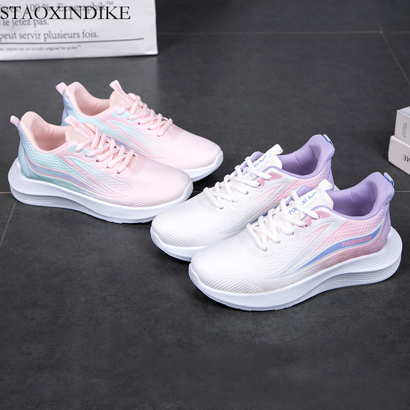 2025 New Spring and Autumn Ultra-Light Running Shoes Sports Shoes Breathable Shock Absorption Soft Sole Student Lightweight Running Women's Shoes